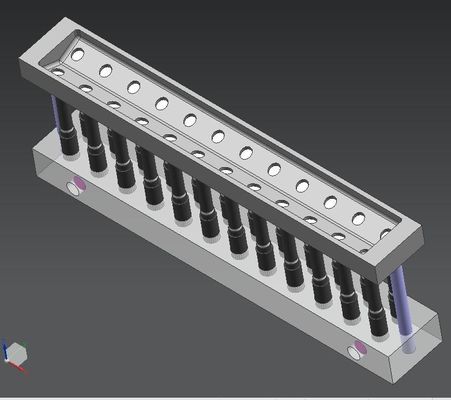 24 agujeros Molde de lápiz labial personalizado en forma de V Diy Molde de lápiz labial de aleación de aluminio