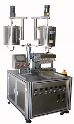 Color plateado máquina automática de llenado de brillo labial 12 agujeros doble barril automática de llenado de lápiz labial
