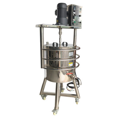 Máquina de llenado de calefacción automática completa 50L lápiz labial agitar tambor de fusión con materia prima de calor