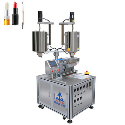SUS304 Máquina de llenado de lápiz de cejas 12 agujeros Máquina automática de llenado de lápiz labial de doble barril