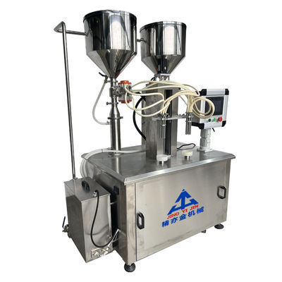 Máquina de llenado de calefacción con tornillo de crema de bálsamo labial de dos colores de gran capacidad