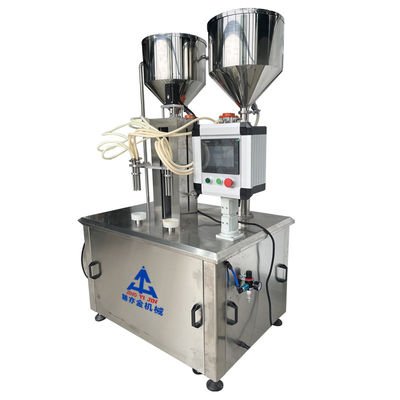 Máquina de llenado de calefacción con tornillo de crema de bálsamo labial de dos colores de gran capacidad