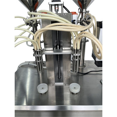 Máquina de llenado de calefacción con tornillo de crema de bálsamo labial de dos colores de gran capacidad