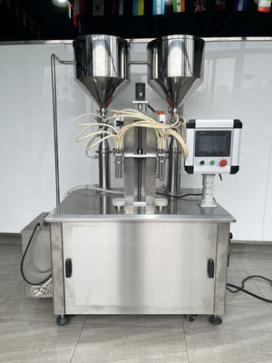 Máquina de llenado de calefacción con tornillo de loción corporal de dos colores de gran capacidad